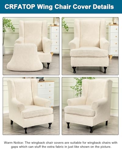 CRFATOP Wingback Chair Covers Wing Armchair Slipcovers - Image 2
