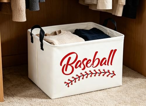 Rectangular Baskets Easter Gift Basket Empty Storage Bin Organizer Box Baseball - Image 3
