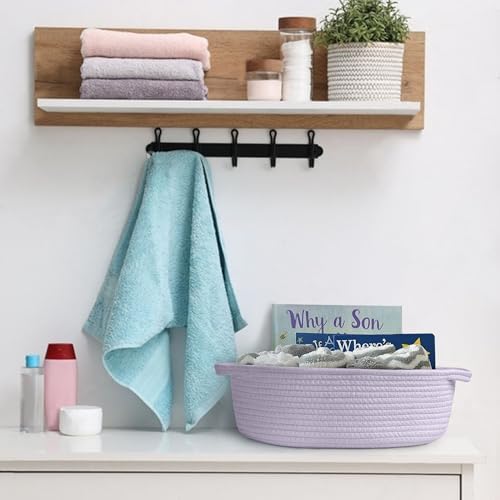 MEGASKET Purple Small Woven Basket, 13” x 9” x 5” Baskets - Image 4