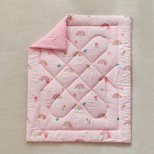 DuShow Pink Rainbow Toddler Bedding Set, 4 Piece Baby Crib Bedding Comforter - Image 7