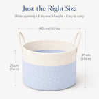 Extra Large Gift Basket Empty to Fill, Light Blue and White - Image 5