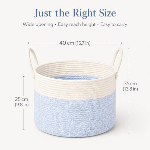 Extra Large Gift Basket Empty to Fill, Light Blue and White - Image 5