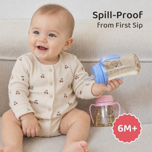 GROSMIMI PPSU Baby Straw Cup Stage 1, Spill-Proof - Image 2