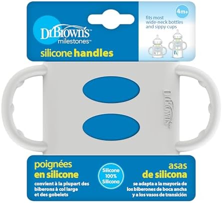 Dr. Brown's Wide-Neck Baby Bottle Handles, 100% Silicone, Easy Grip Removable by Unknown