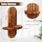 Artilady Floating Shelves for Wall Decor Boho, Wood Trinket Storage Shelf - Image 2