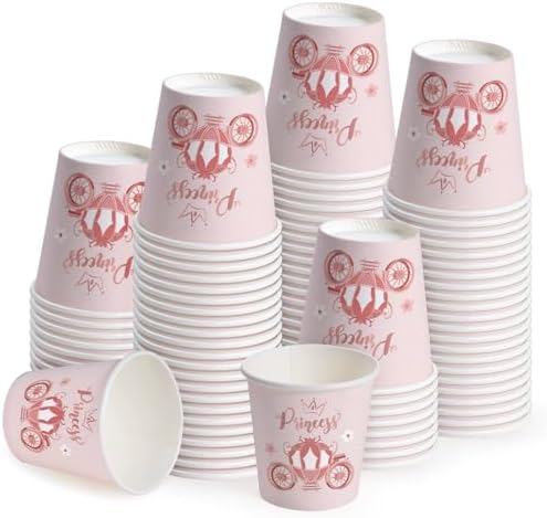 WRAPAHOLIC 3oz Pink Princess Bathroom Cups by WRAPAHOLIC