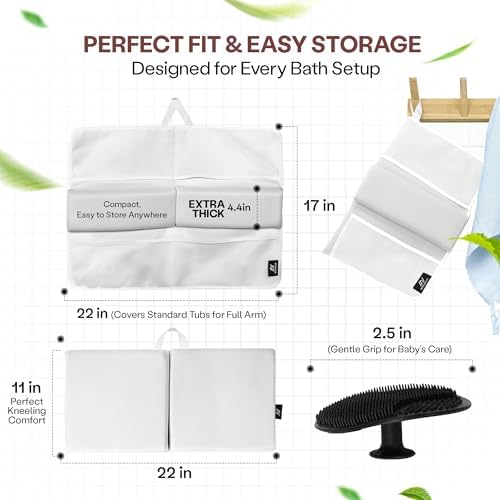 Comfortable Baby Bath Kneeler and Elbow Rest Pad Set — Kneeling Pad - Image 4
