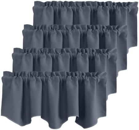 NICETOWN Stone Blue Blackout Kitchen Curtain Valances Thermal Insulated by NICETOWN