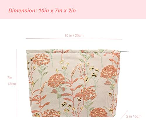 PAZIMIIK Makeup Bags for Purse Zipper Cosmetic Pouch Large Travel Canvas Make - Image 5