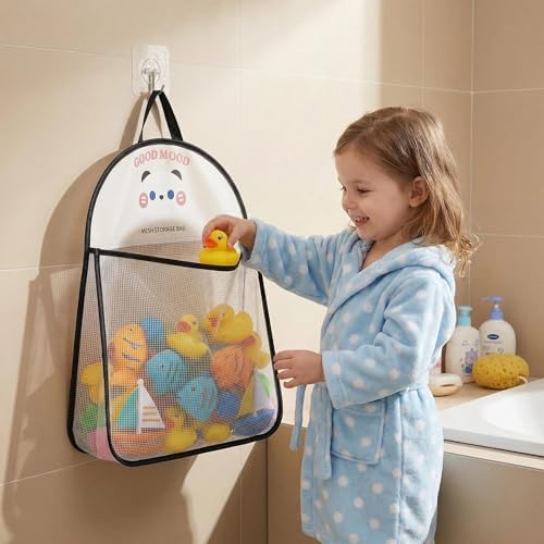 Good Mood Toddler Bath Toy Organizer, Large Capacity Baby Bathtub Toy Storage - Image 4