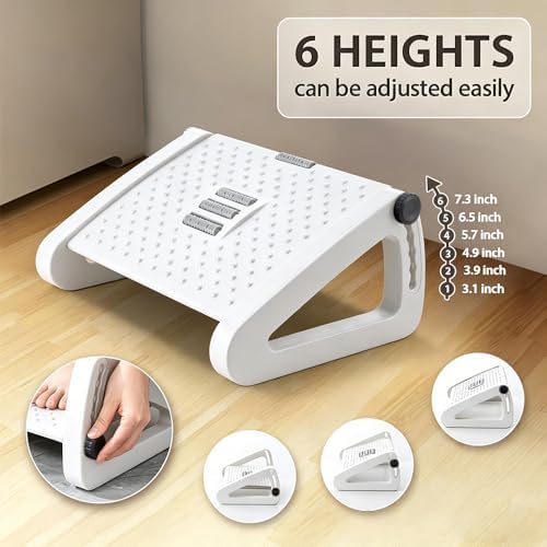CasaZenith Foot Rest, Six Heights Adjustable Foot Rest Under Desk at Work - Image 2