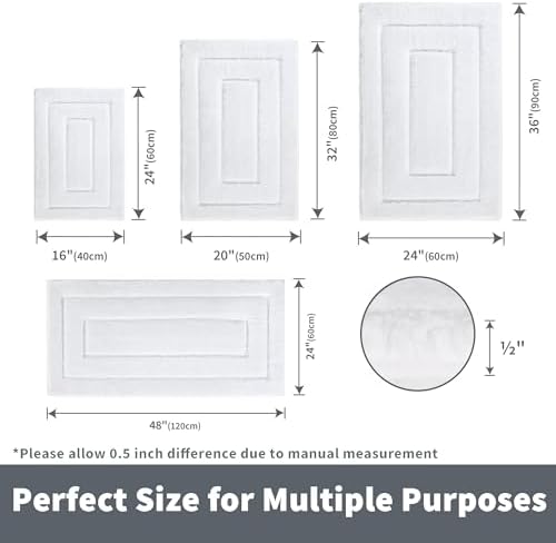 GRANNY SAYS White Bathroom Rug 20" x 32", Non-Slip Microfiber Bath Mat - Image 2