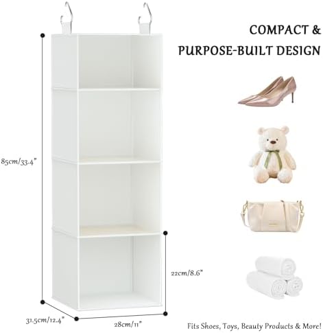 Hanging Closet Organizer with Bamboo Shelves - Image 3