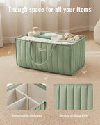 Blissful Diary Baby Diaper Caddy Organizer, Nursery Storage, Sage Green - Image 2
