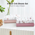 4 Pack Baby Crib Sheets for Girls - Image 5