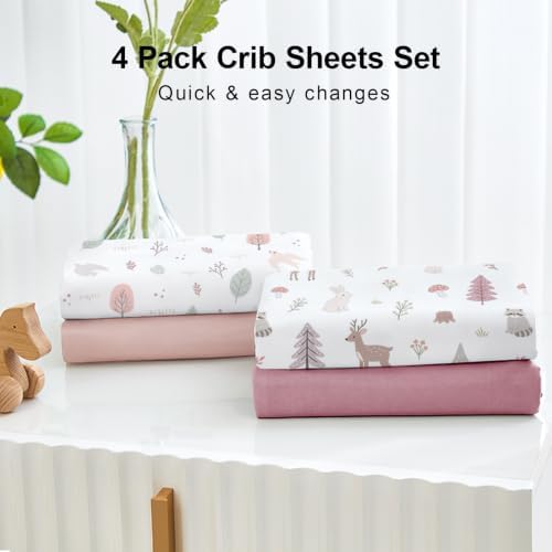 4 Pack Baby Crib Sheets for Girls - Image 5