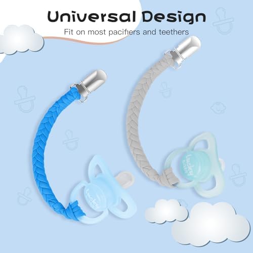 Pacifier Clip for Boys and Girls 6 Pack Baby Pacifier Holder Leash - Image 7