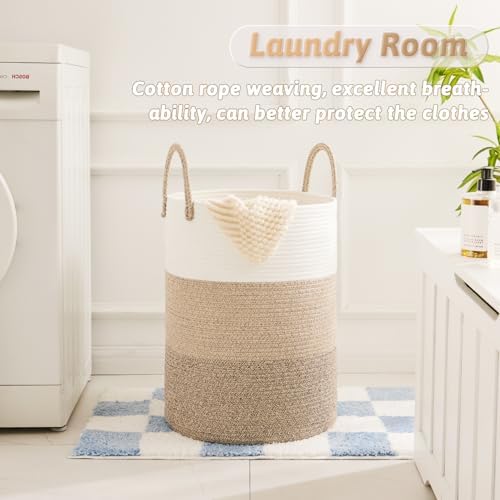 Artfeel Laundry Basket, Woven Cotton Rope Laundry Hamper, 100L - Image 2