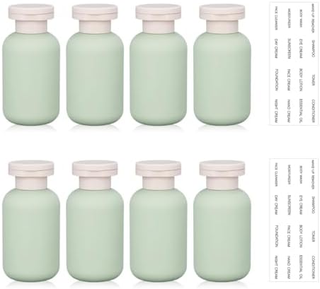 3.4 oz Plastic Small Travel Shampoo Bottles, Refillable Flip Cap Squeeze Bottles by UMETASS