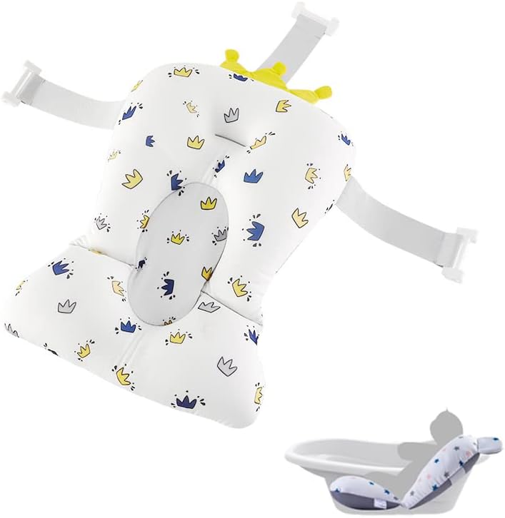 Baby Bath Pad, Soft Bathtub Mat, Adjustable Nonslip Newborn Toddler Bath Cushion by balloondecoration