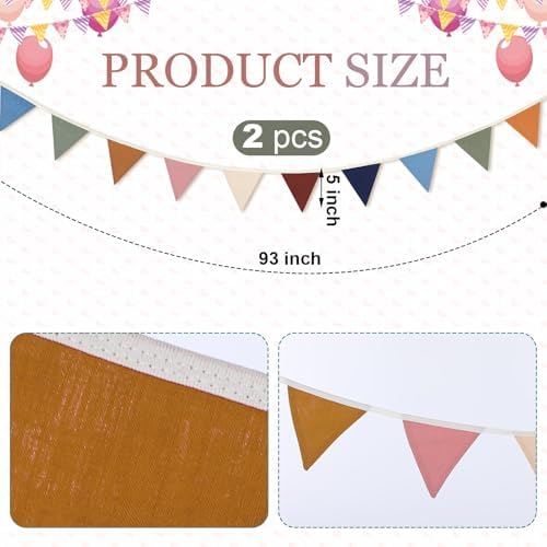VitalCozy 17 ft Pennant Banner Flags, Each 8.5 ft - Image 2