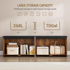 Hzuaneri 59" Farmhouse Storage Chest and Bench | 70 Gal | 330lb Seat - Image 4
