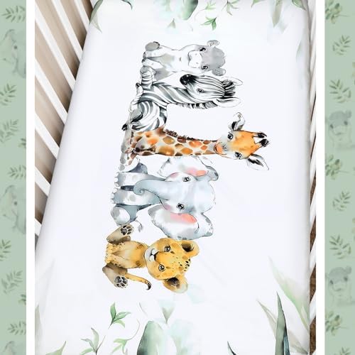 Hahafelt 3 Pcs Safari Animals Baby Crib Bedding Set - Image 5