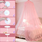 Pink Princess Bed Canopy for Girls, Kids Canopy Bed for Twin, and Queen Sizes; - Image 4