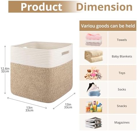 OIAHOMY 13 Inch Cube Storage Bins, Insert Storage Baskets - Image 2