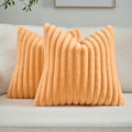 FUTEI Pack of 2 Faux Fur Throw Pillow Covers 18x18 Inch by FUTEI