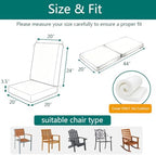 Outdoor High Back Dining Chair Cushions Cover 2-Pack - Image 3