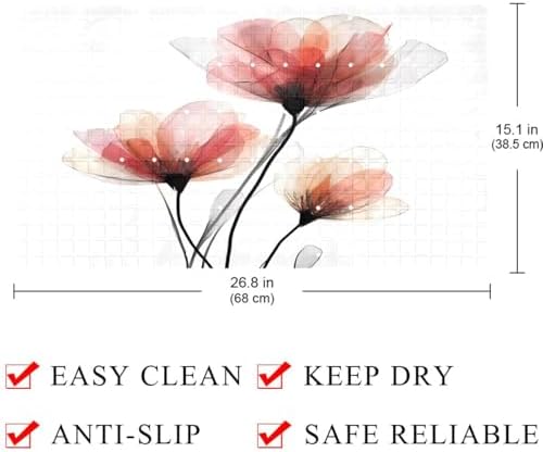 Bathtub Mat Non Slip 26.8x15.1 Inch, Machine Washable Shower Mats - Image 3
