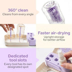 lalalark 7-in-1 Portable Baby Bottle Brush Kit, Silicone Cleaner - Image 6