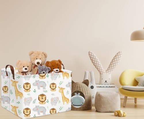 Baby Basket Woodland Storage kids Baby Boy Girls Basket Rectangular Storage Bin - Image 3