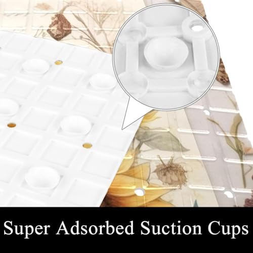 Shower Mat Non Slip, Butterflies Sunflower Anti Slip Bath Mat - Image 3