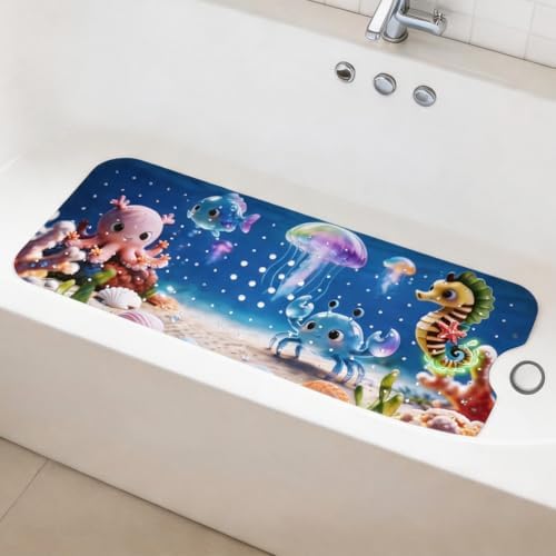 Bathtub_Shower_MAT Ocean World，Beach Bathroom Rugs/Baby Bath mat/Blue tub mat by Unknown