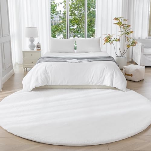 Amazon Basics Fluffy Washable Round Area Rug, Circle Shaggy Carpet - Image 2
