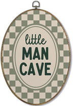 Fewgb Little Man Cave Boys Nursery Oval Wall Art Decor Framed Sign, Baby Boys by Unknown