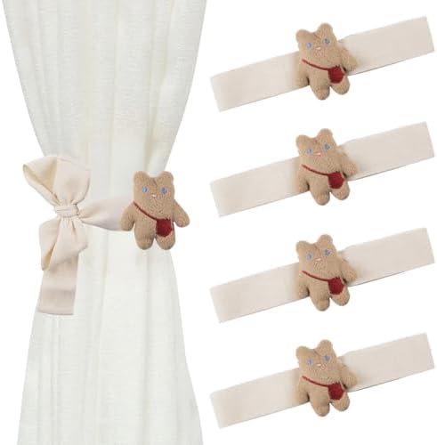 Cute Cartoon Animal Curtain Tiebacks 4Pcs Drape Rope Holdbacks by UFURMATE