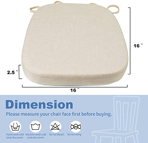 BUYUE Thickened 2.5" Friendly Woven Fabric Dining Chair Cushion, U-Shape High - Image 2