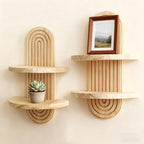 Artilady Boho Shelf Wall Decor, Solid Wood Floating Shelves Srorage Display by Artilady