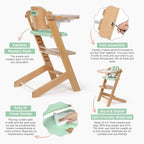 Cowiewie 3-in-1 Wooden High Chair - Image 3