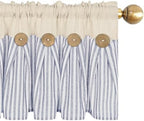 ASPMIZ Cotton Linen Farmhouse Kitchen Curtains, Boho Rustic Button Tier - Image 3