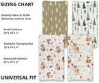 4 Pack Changing Pad Covers Woodland Forest Animals Wood Neutral Unisex Fitted - Image 7