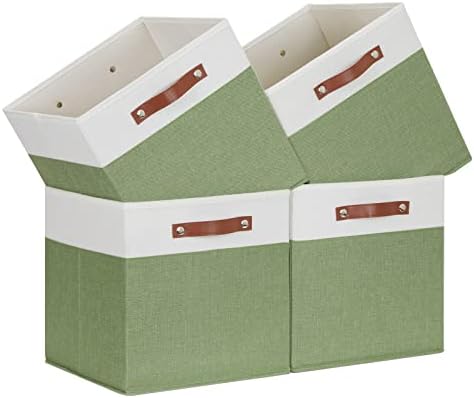 Temary 13 Inch Cube Storage Bin 4 Pack Fabric Storage Cubes Fabric Storage Bin by TEMARY