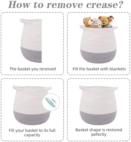 Large Cotton Rope Basket, Woven Storage Basket - Image 4