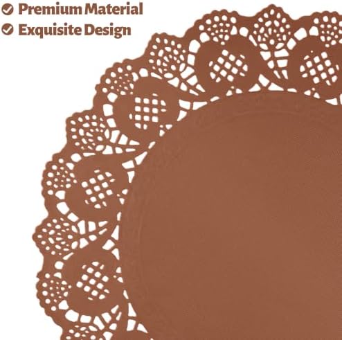 MCEAST 100 Pack Round Coffee Paper Doilies 13.5 Inches Lace Paper Place Mats - Image 3