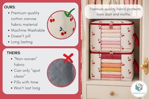 Chaos Cleared Kids Storage Bags – 100% Cotton Canvas Toy & Clothes Organizer - Image 4