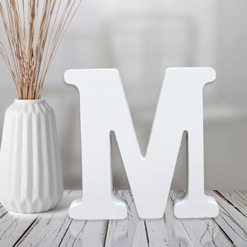 AOCEAN 4 Inch White Wood Letters Unfinished Wood Letter by AOCEAN