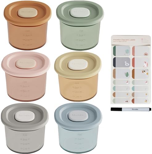Moonkie Silicone Baby Food Containers | 4 oz Baby Food Storage Jars by Moonkie